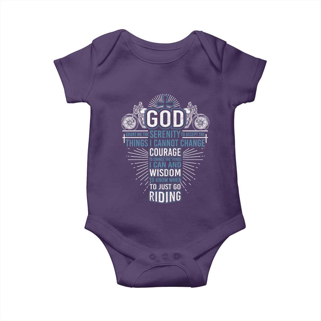 Christian Motorcycle Rider Baby Onesie God Grant Me The Serenity To Accept The Things I Cannot Change