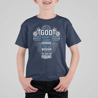 Christian Motorcycle Rider T Shirt For Kid God Grant Me The Serenity To Accept The Things I Cannot Change