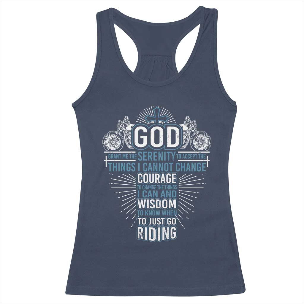 Christian Motorcycle Rider Racerback Tank Top God Grant Me The Serenity To Accept The Things I Cannot Change