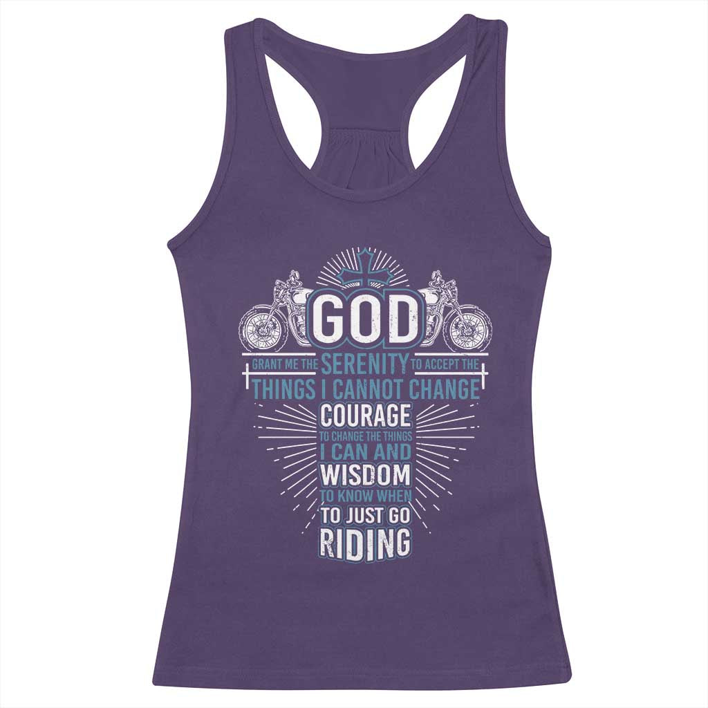 Christian Motorcycle Rider Racerback Tank Top God Grant Me The Serenity To Accept The Things I Cannot Change