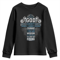 Christian Motorcycle Rider Youth Sweatshirt God Grant Me The Serenity To Accept The Things I Cannot Change
