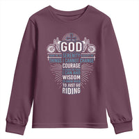 Christian Motorcycle Rider Youth Sweatshirt God Grant Me The Serenity To Accept The Things I Cannot Change