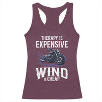 Motorcycle Rider Racerback Tank Top Therapy Is Expensive Wind Is Cheap