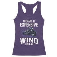 Motorcycle Rider Racerback Tank Top Therapy Is Expensive Wind Is Cheap