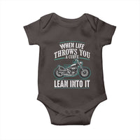 Motorcycle Rider Baby Onesie When Life Throws You A Curve Lean Into It
