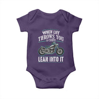 Motorcycle Rider Baby Onesie When Life Throws You A Curve Lean Into It