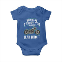 Motorcycle Rider Baby Onesie When Life Throws You A Curve Lean Into It