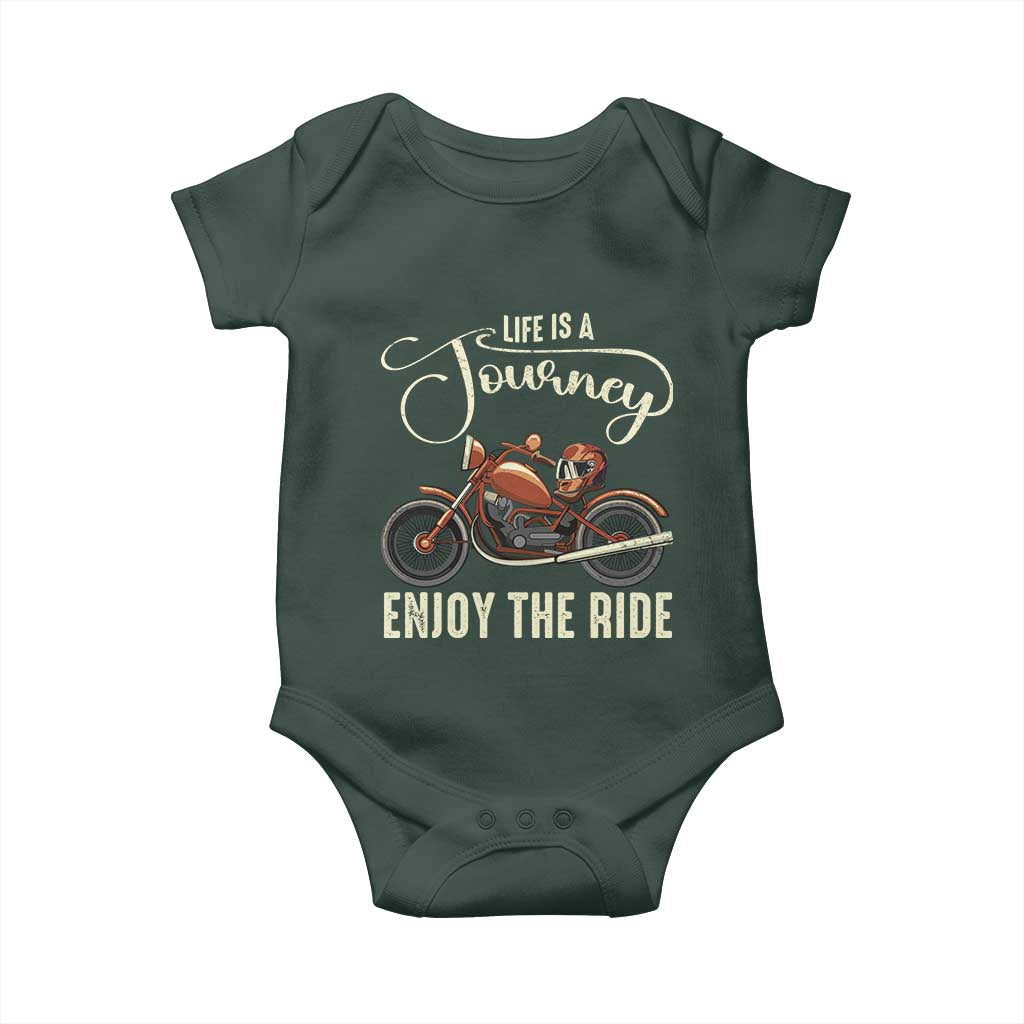Motorcycle Rider Baby Onesie Lifes A Journey Enjoy The Ride Biker