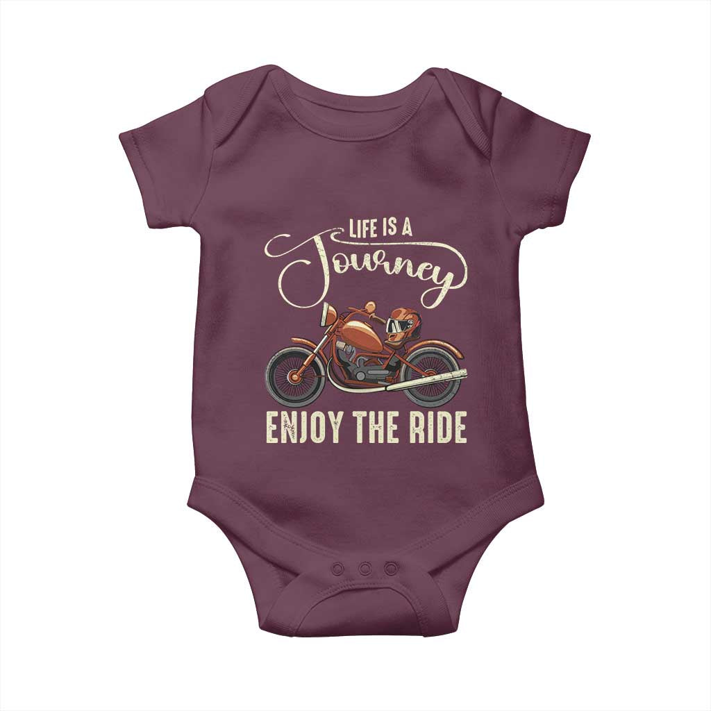 Motorcycle Rider Baby Onesie Lifes A Journey Enjoy The Ride Biker