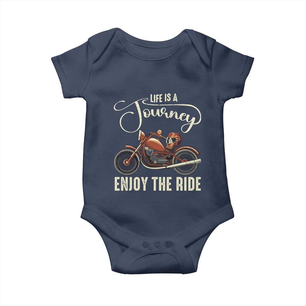 Motorcycle Rider Baby Onesie Lifes A Journey Enjoy The Ride Biker