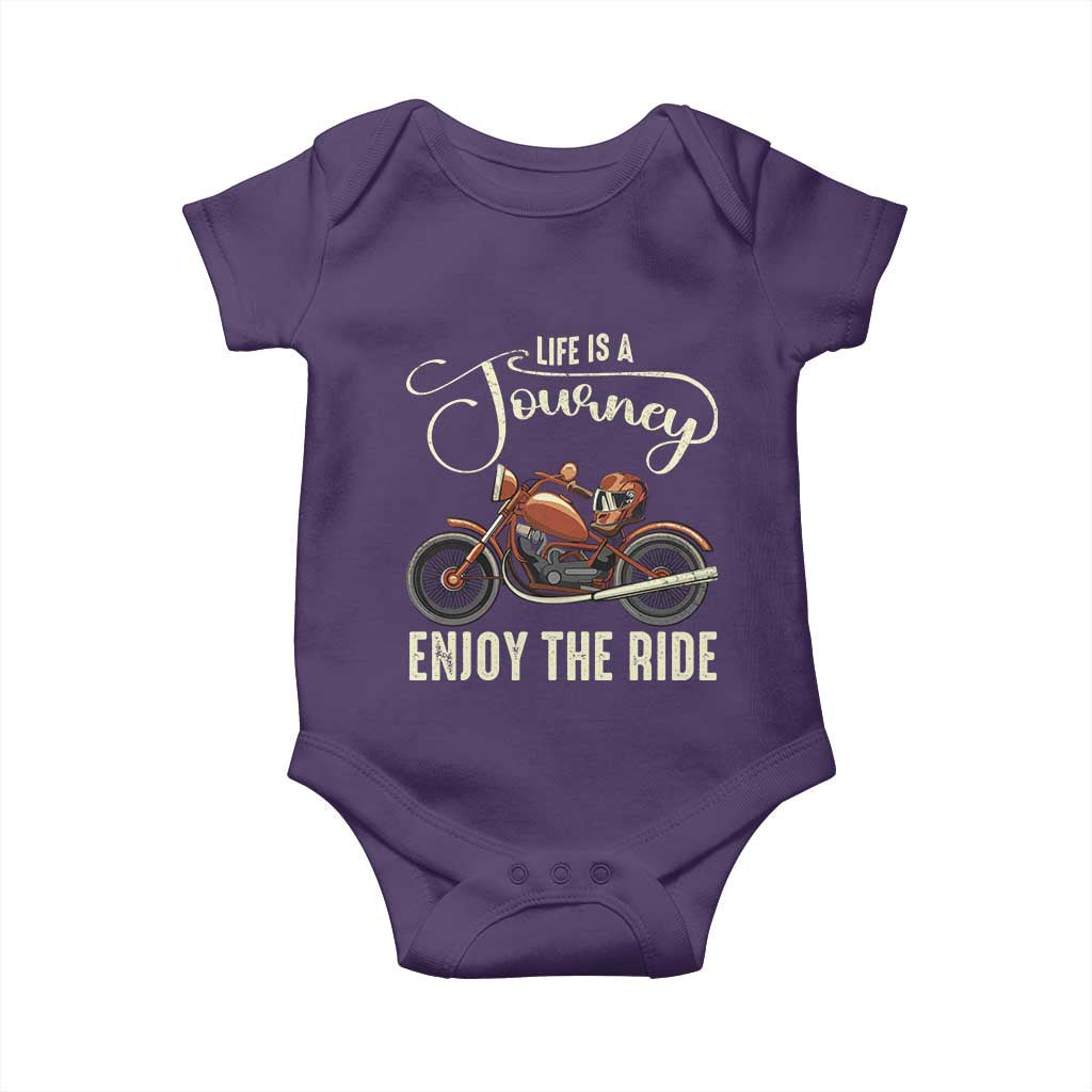 Motorcycle Rider Baby Onesie Lifes A Journey Enjoy The Ride Biker