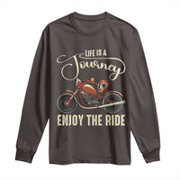 Motorcycle Rider Long Sleeve Shirt Lifes A Journey Enjoy The Ride Biker