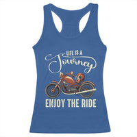 Motorcycle Rider Racerback Tank Top Lifes A Journey Enjoy The Ride Biker