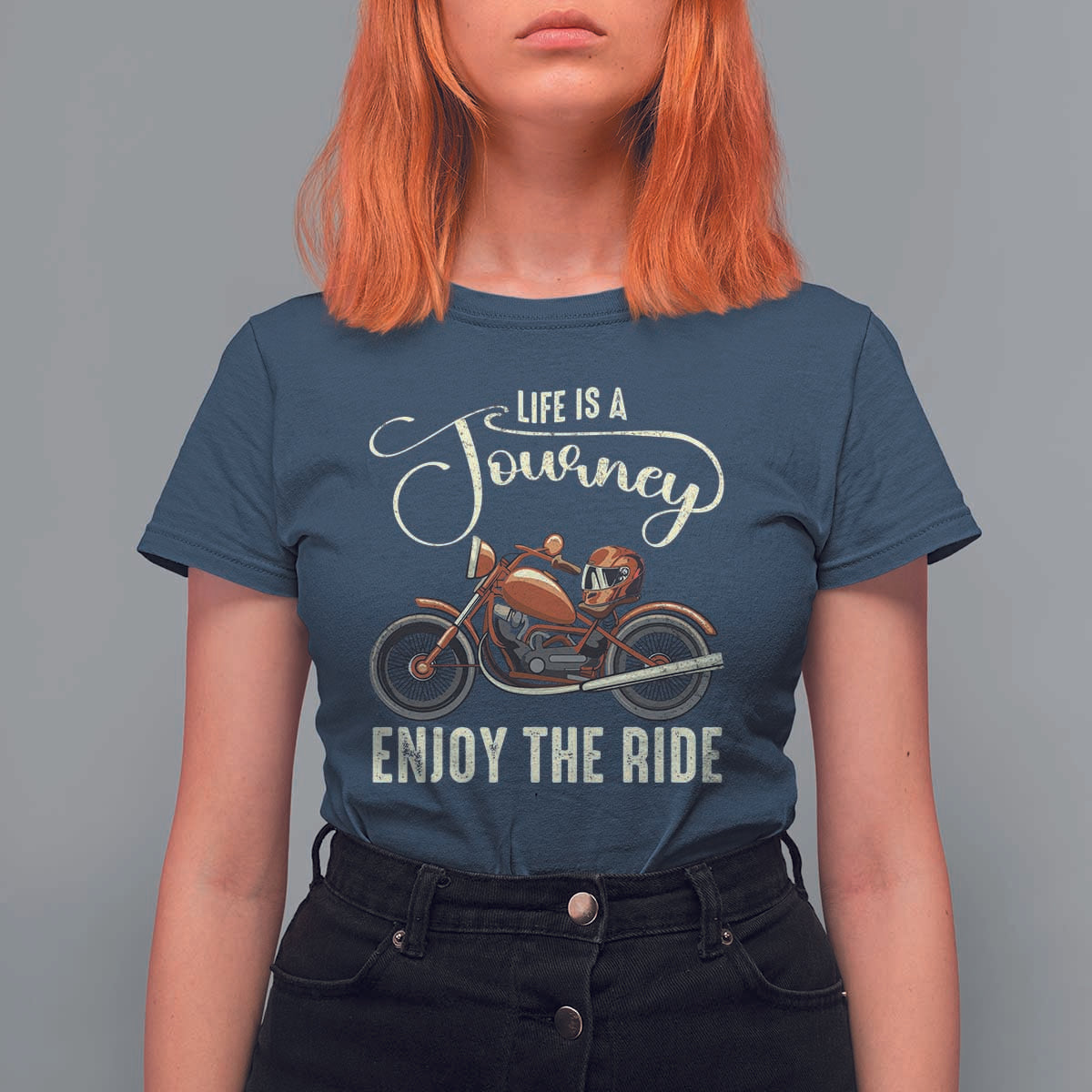 Motorcycle Rider T Shirt For Women Lifes A Journey Enjoy The Ride Biker