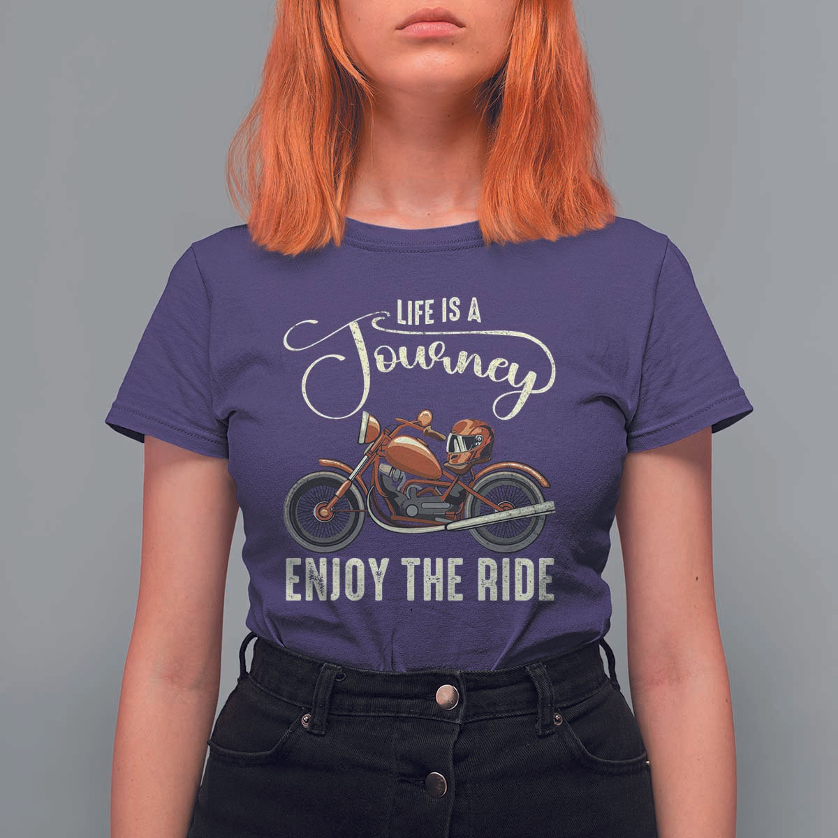 Motorcycle Rider T Shirt For Women Lifes A Journey Enjoy The Ride Biker