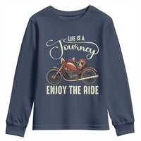 Motorcycle Rider Youth Sweatshirt Lifes A Journey Enjoy The Ride Biker