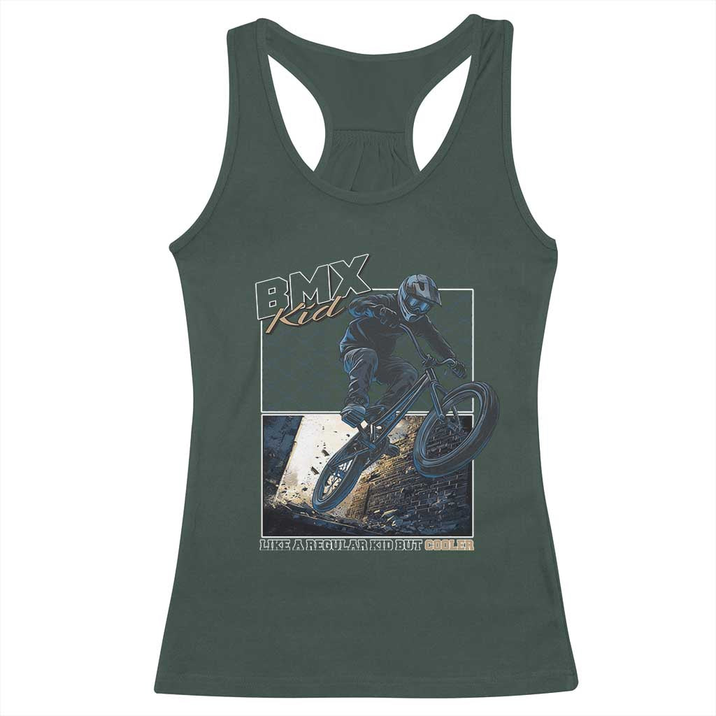 BMX Kid Racerback Tank Top Like A Regular Kid But Cooler Cyclist Bicycle