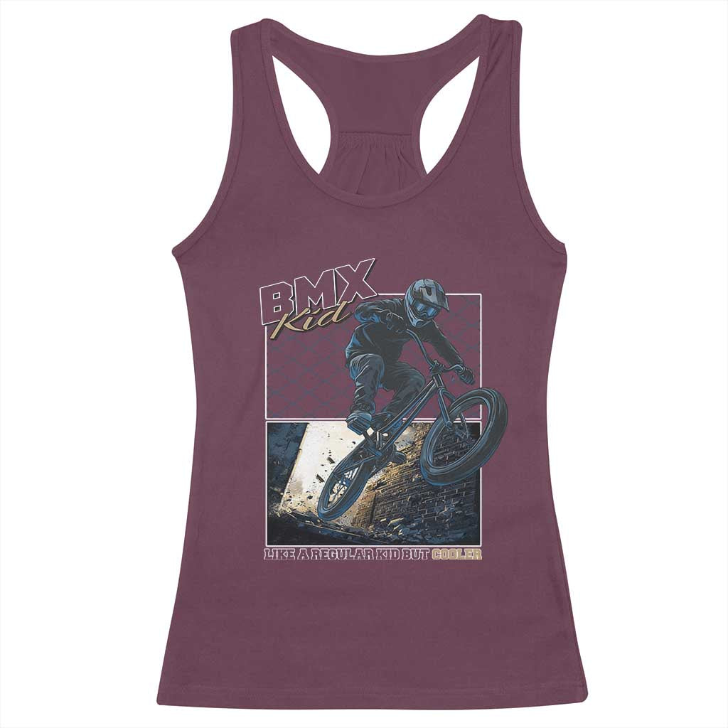 BMX Kid Racerback Tank Top Like A Regular Kid But Cooler Cyclist Bicycle