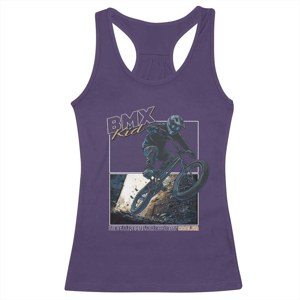 BMX Kid Racerback Tank Top Like A Regular Kid But Cooler Cyclist Bicycle