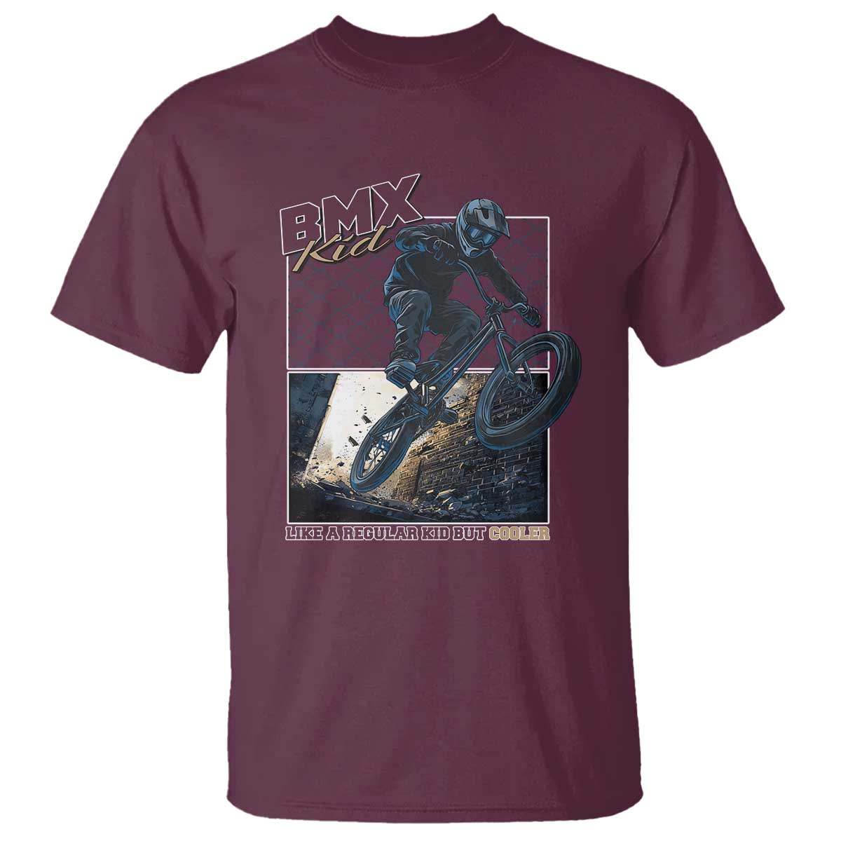 BMX Kid T Shirt Like A Regular Kid But Cooler Cyclist Bicycle