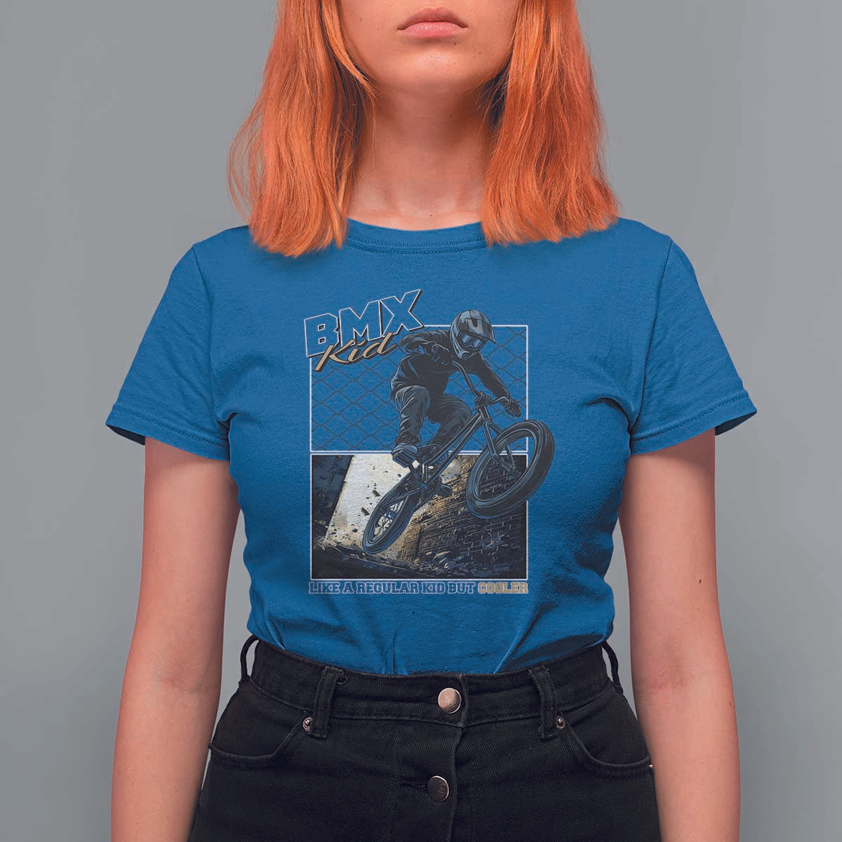 BMX Kid T Shirt For Women Like A Regular Kid But Cooler Cyclist Bicycle