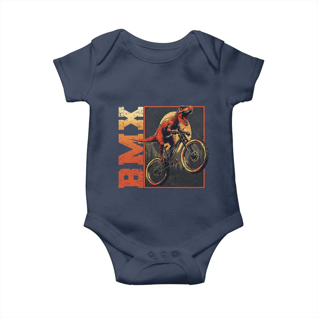 BMX Cyclist Bicycle Baby Onesie Funny Dinosaur Riding