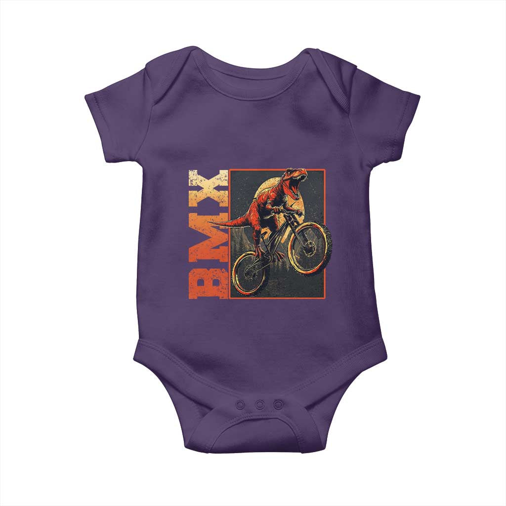 BMX Cyclist Bicycle Baby Onesie Funny Dinosaur Riding