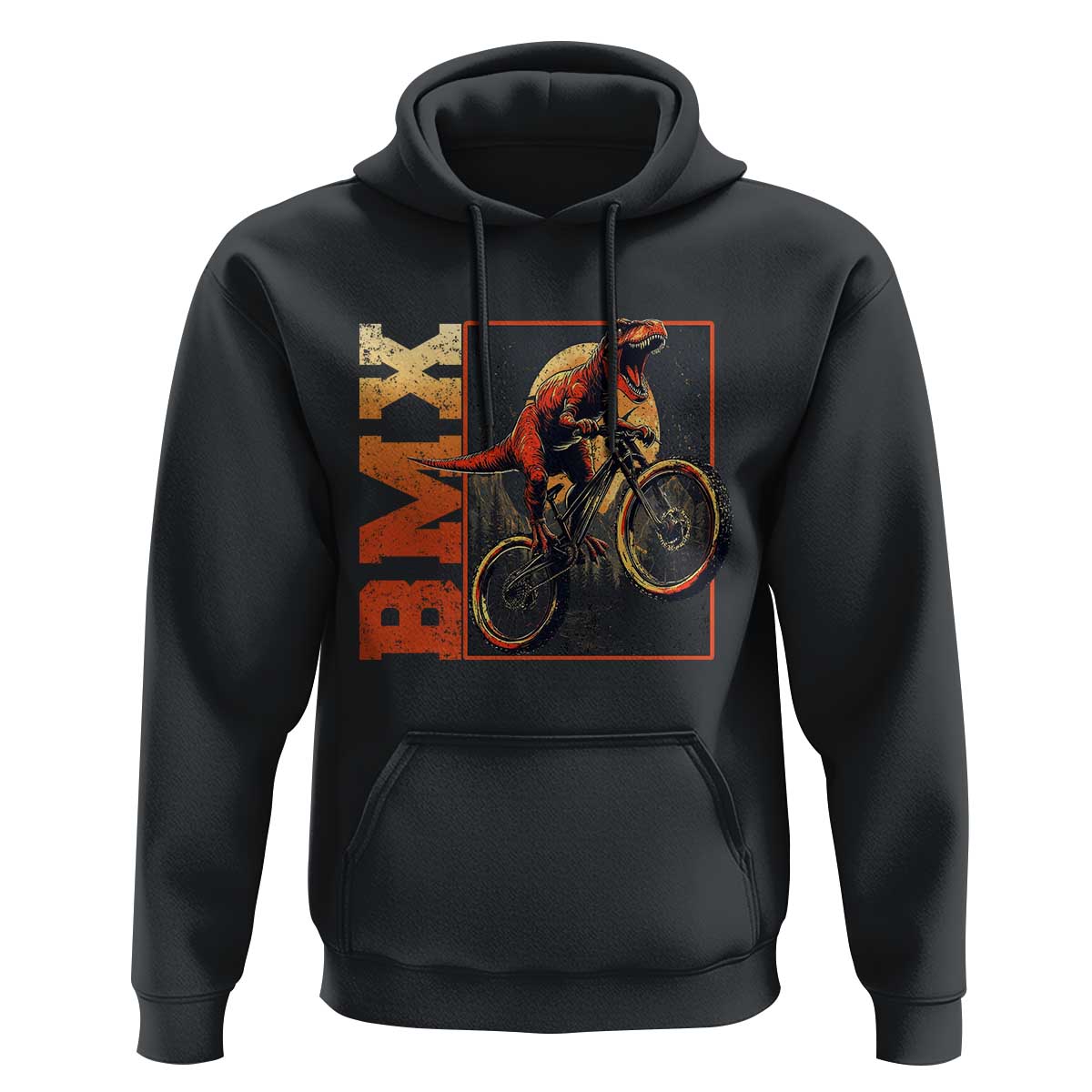 BMX Cyclist Bicycle Hoodie Funny Dinosaur Riding