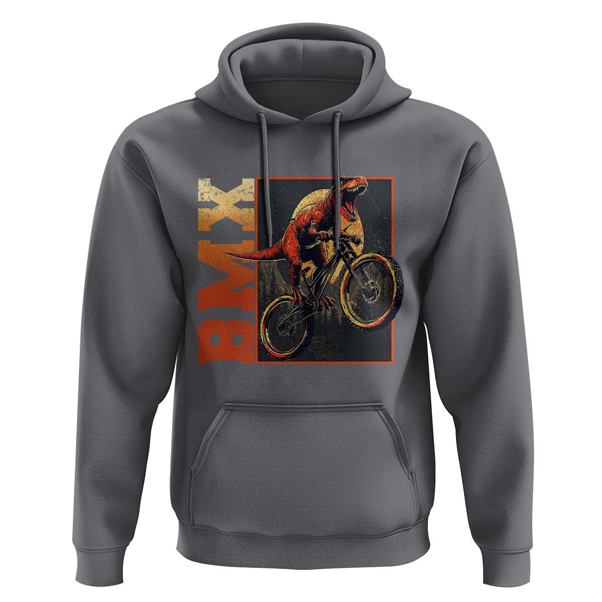 BMX Cyclist Bicycle Hoodie Funny Dinosaur Riding