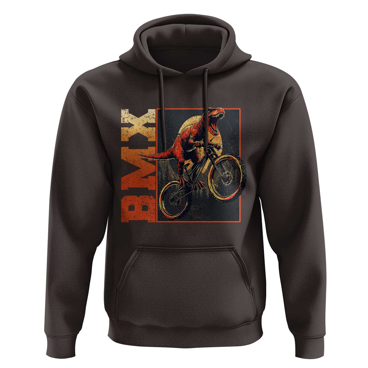 BMX Cyclist Bicycle Hoodie Funny Dinosaur Riding