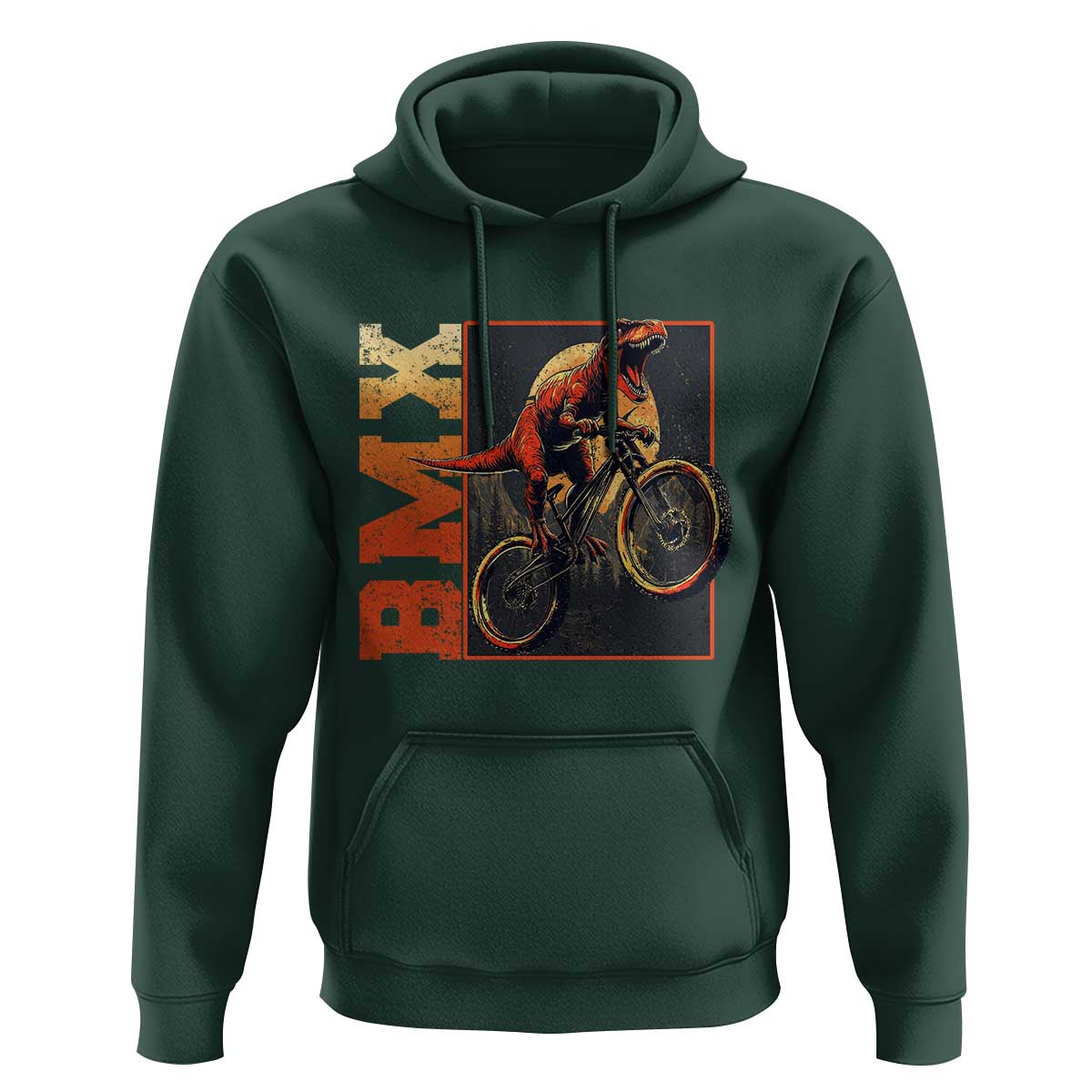 BMX Cyclist Bicycle Hoodie Funny Dinosaur Riding