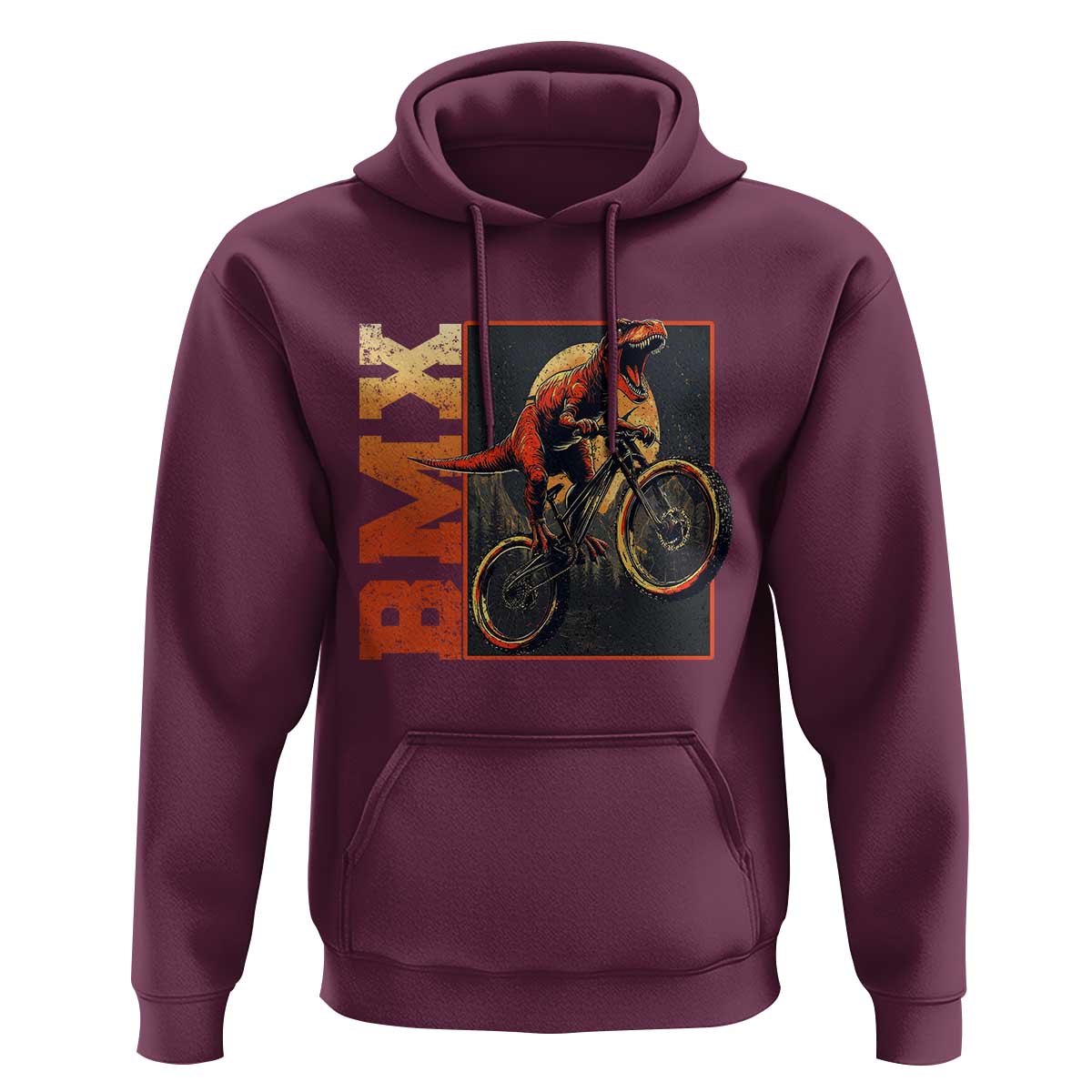 BMX Cyclist Bicycle Hoodie Funny Dinosaur Riding