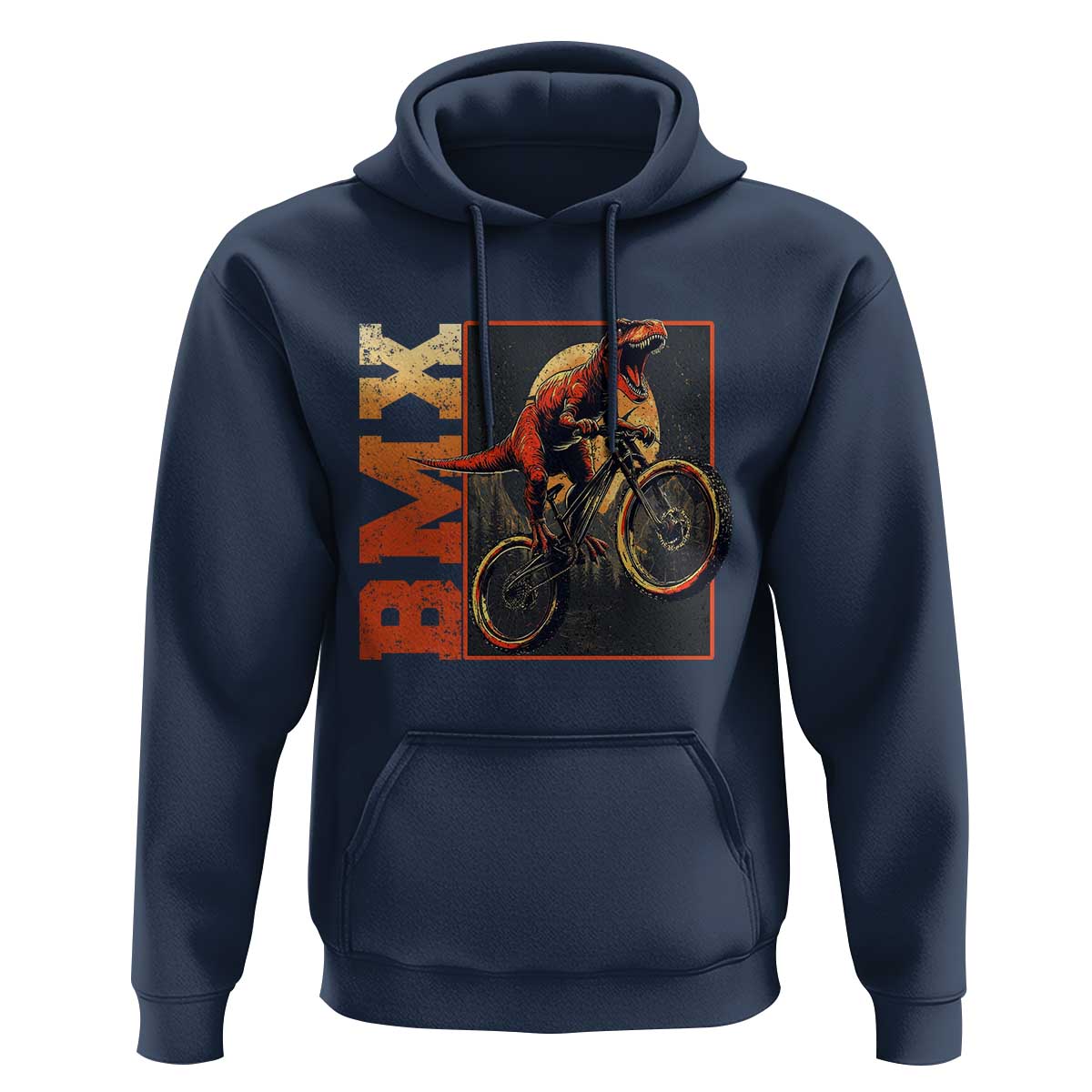 BMX Cyclist Bicycle Hoodie Funny Dinosaur Riding