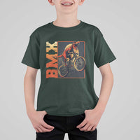 BMX Cyclist Bicycle T Shirt For Kid Funny Dinosaur Riding