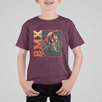 BMX Cyclist Bicycle T Shirt For Kid Funny Dinosaur Riding