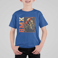 BMX Cyclist Bicycle T Shirt For Kid Funny Dinosaur Riding