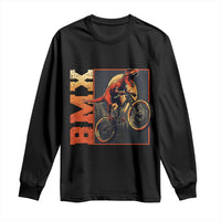 BMX Cyclist Bicycle Long Sleeve Shirt Funny Dinosaur Riding