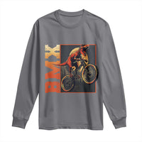 BMX Cyclist Bicycle Long Sleeve Shirt Funny Dinosaur Riding