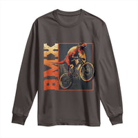 BMX Cyclist Bicycle Long Sleeve Shirt Funny Dinosaur Riding