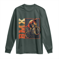 BMX Cyclist Bicycle Long Sleeve Shirt Funny Dinosaur Riding