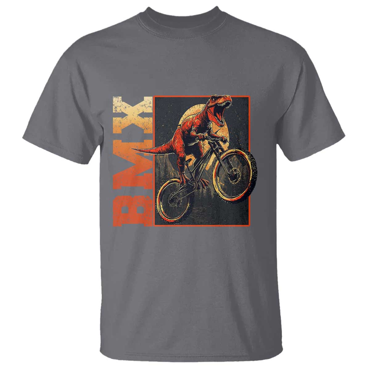 BMX Cyclist Bicycle T Shirt Funny Dinosaur Riding