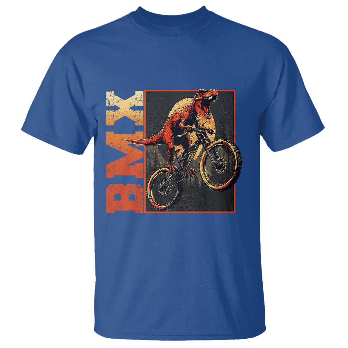 BMX Cyclist Bicycle T Shirt Funny Dinosaur Riding