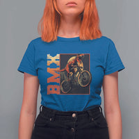 BMX Cyclist Bicycle T Shirt For Women Funny Dinosaur Riding