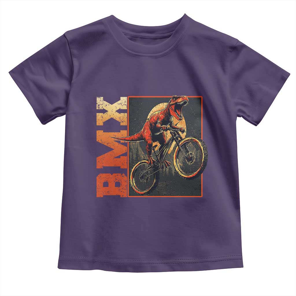 BMX Cyclist Bicycle Toddler T Shirt Funny Dinosaur Riding