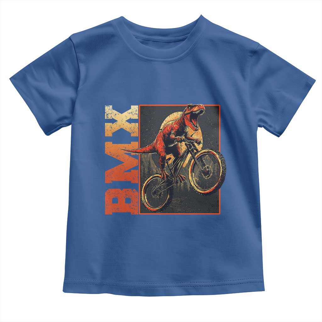 BMX Cyclist Bicycle Toddler T Shirt Funny Dinosaur Riding