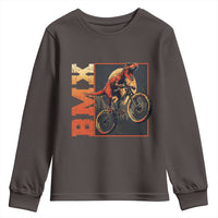 BMX Cyclist Bicycle Youth Sweatshirt Funny Dinosaur Riding