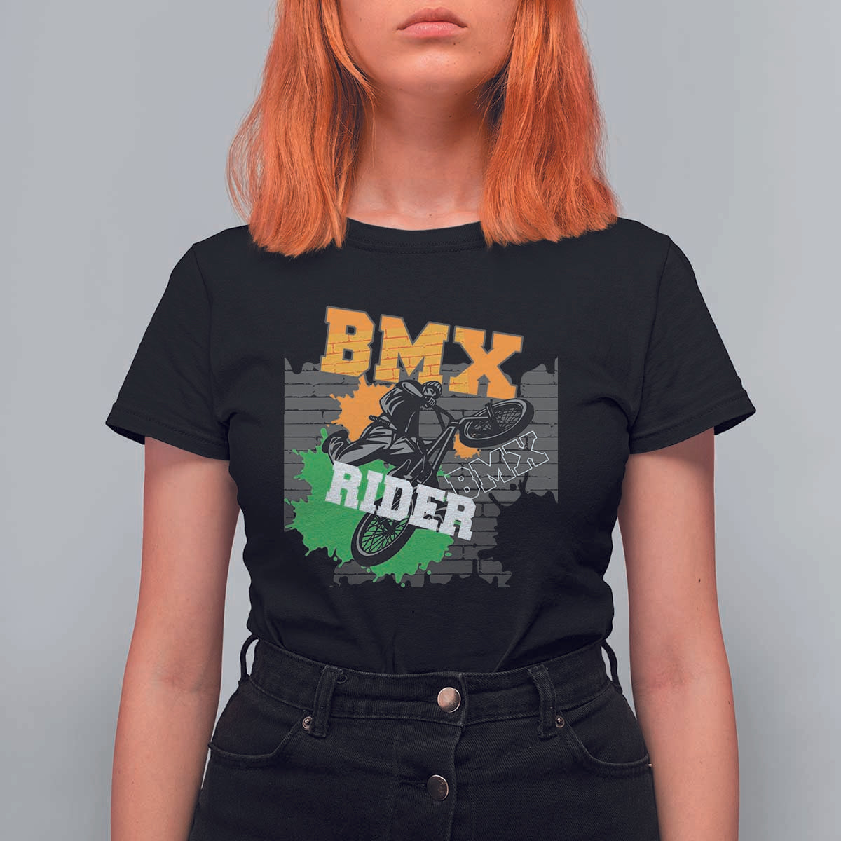BMX Rider Cyclist Bicycle T Shirt For Women