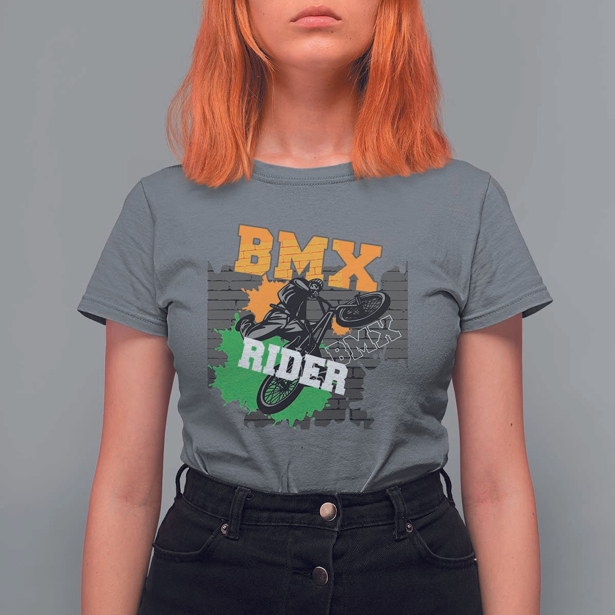 BMX Rider Cyclist Bicycle T Shirt For Women