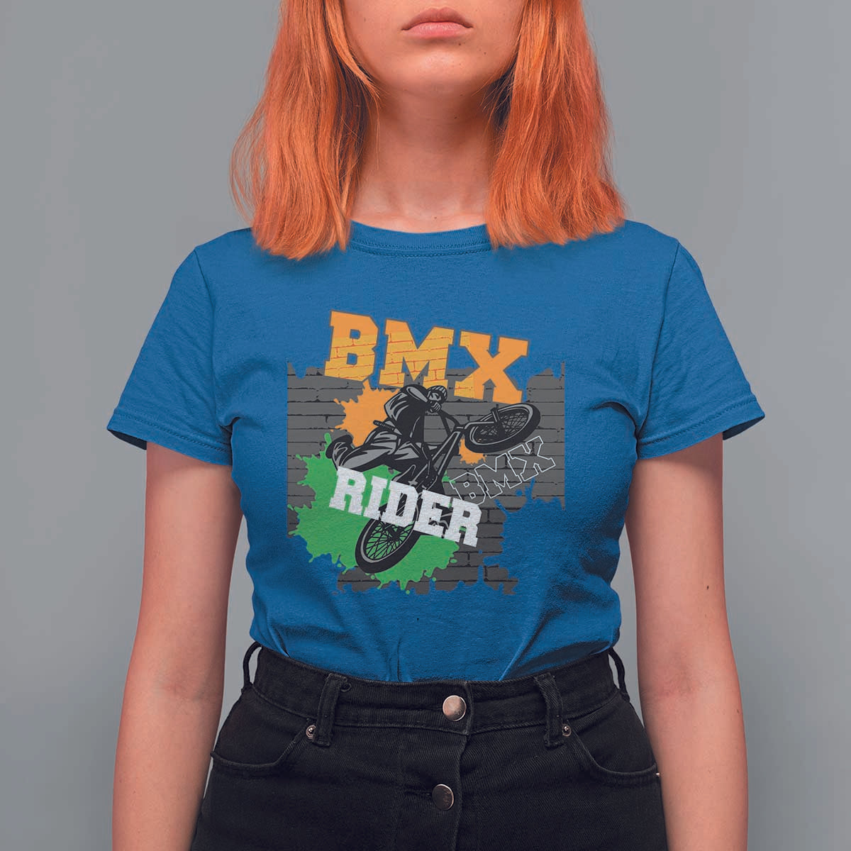 BMX Rider Cyclist Bicycle T Shirt For Women