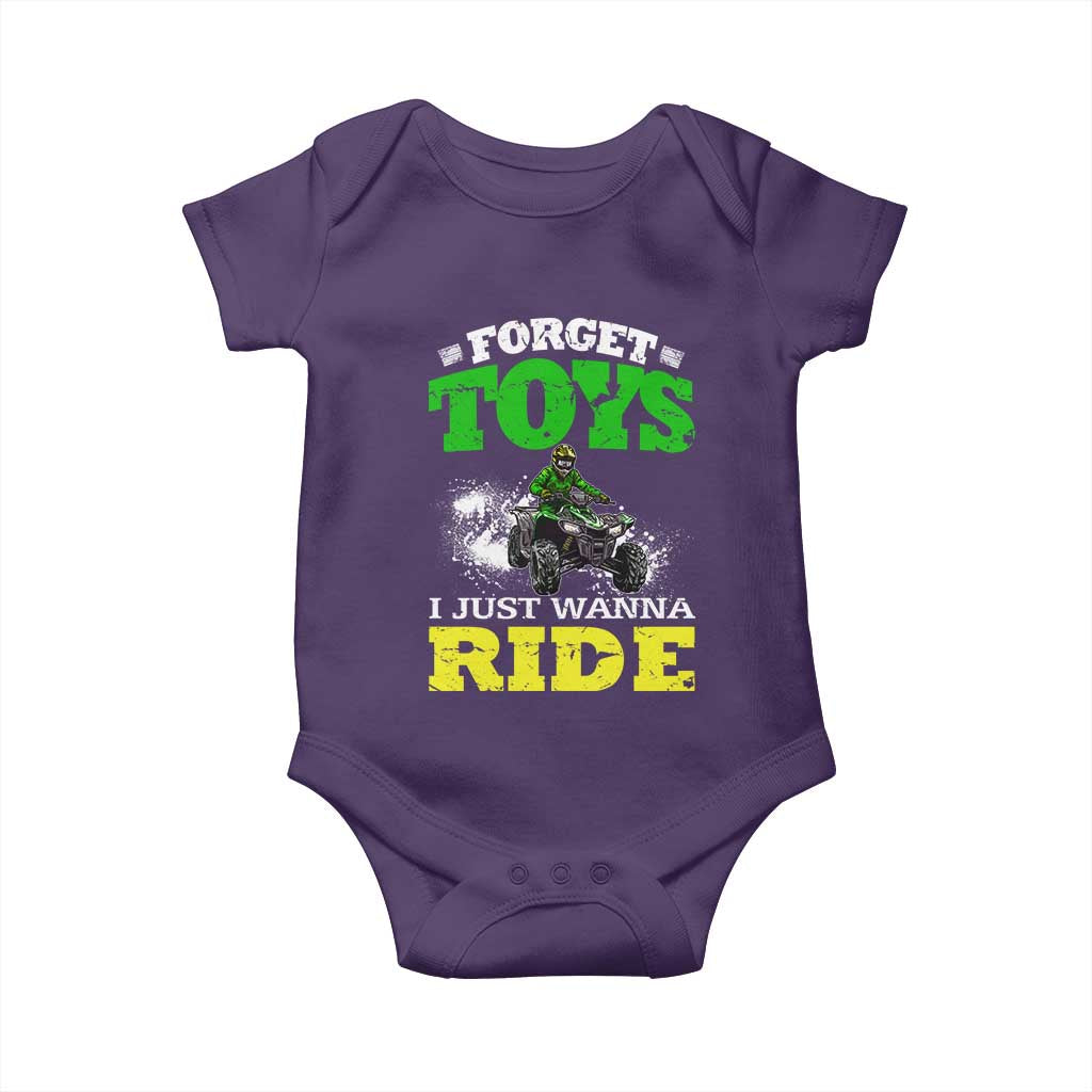 Funny Quad Bike Kid Baby Onesie Forget Toys I Just Wanna Ride